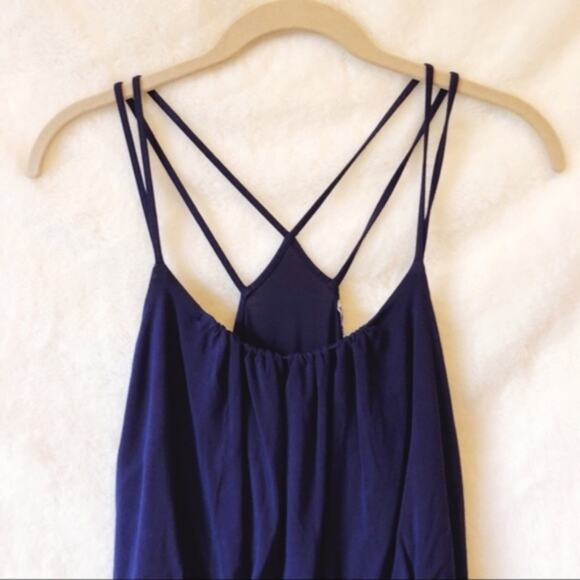 LOFT Blue Strappy Midi Dress - Picture 2 of 8